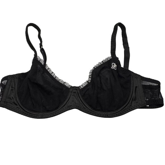 Intimissimi Black Lace Mesh Bra 36C Adjustable Straps Underwire - Picture 1 of 6